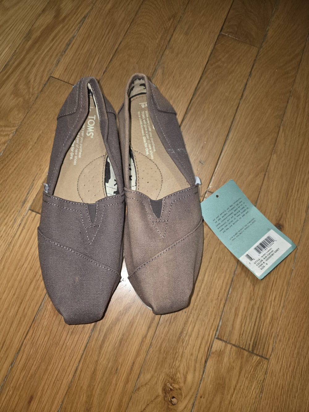 TOMS KIDS SIZE 6 SLIPPER SLIP-ONS SHOES WITH TAGS FADED BROWN COLOR LOOK!
